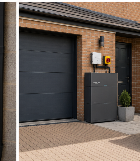 EcoFlow PowerOcean battery installed beside a residential driveway