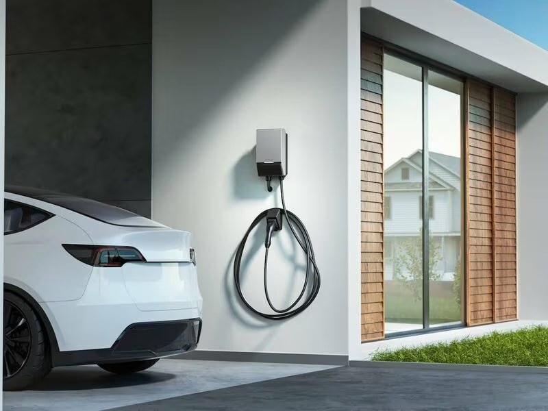EcoFlow PowerPulse 2 home EV charger installed beside an electric car