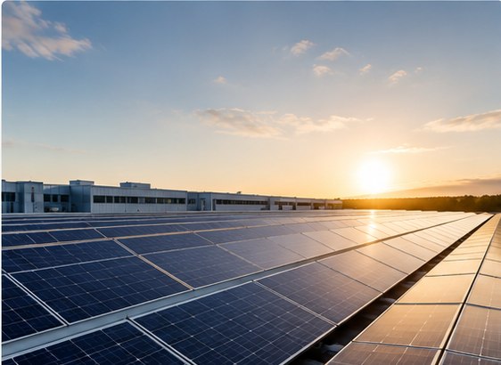 Commercial rooftop solar panels for a UK business premises